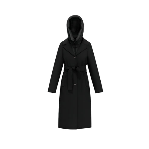 Cappotto Desiderio in Panno Soft con Cappuccio Rimovibile